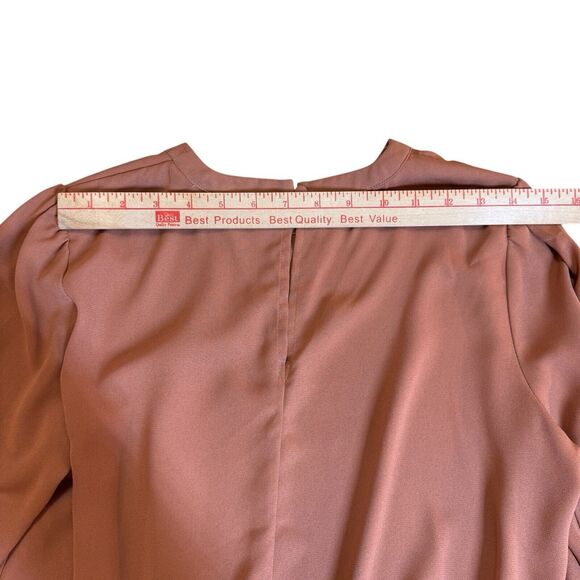 Nine West Womens Blouse Small Spice Long Sleeve Round‎ Neck Twist Front Top - Picture 14 of 16